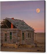 Beaver Moonrise Over The Homestead Canvas Print