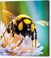 Bee And Flower Canvas Print