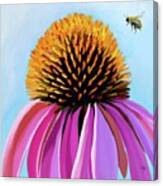 Bee-autiful Coneflower Canvas Print