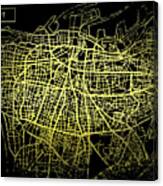 Beirut Map In Gold And Black Canvas Print