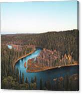 Bend In The Kitkajoki River In Oulanka National Park Canvas Print