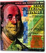 Benjamin Franklin $100 Bill - Full Size Canvas Print