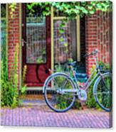 Bicycle Along The Streets Of Amsterdam Ii Canvas Print