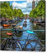 Bicycles On The Canals Ii Canvas Print