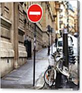 Bicyclettes In The Paris Latin Quarter Canvas Print