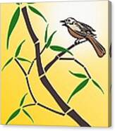 Bird And Bamboo Canvas Print