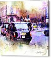 Black Cab On Streets Of London Canvas Print