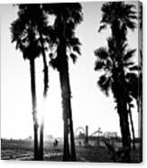 Black California Series - Santa Monica Sunset Canvas Print