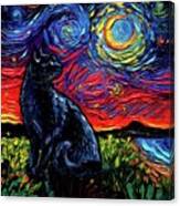 Black Cat Night 2 Canvas Print