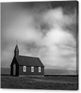Black Church In Budir, Iceland Canvas Print