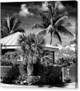 Black Florida Series - Tropical House Key West Canvas Print