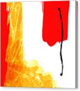 Black Line Red White And Yellow Abstract Canvas Print