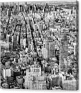 Black Manhattan Series - Seen From Above Canvas Print
