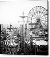 Black Manhattan Series - Vintage Coney Island Canvas Print