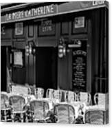 Black Montmartre Series - Parisian Restaurant Canvas Print