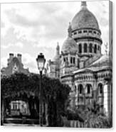 Black Montmartre Series - Sacre-coeur Basilica Canvas Print