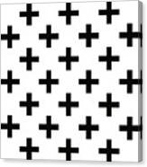 Black Swiss Cross Pattern Canvas Print