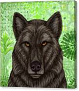 Black Wolf Abstract Canvas Print