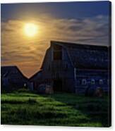Blackmore Barn Nightscape #1 - Abandoned Nd Barn In Moonlight Canvas Print
