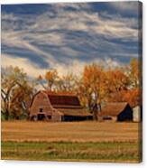 Blackmore Bygone - Abandoned Nd Barn And Homestead Site Canvas Print