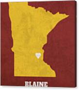 Blaine Minnesota City Map Founded 1877 University Of Minnesota Color Palette Canvas Print