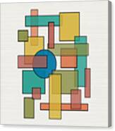Mid Century Modern Blocks, Rectangles And Circles With Horizontal Background Canvas Print