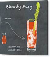 Bloody Mary Cocktail Sketch With Copy Space Canvas Print