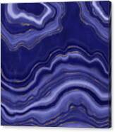 Blue Agate With Gold Canvas Print