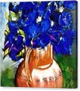 Blue Bunch In Vase. Canvas Print