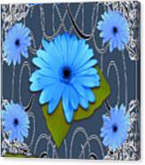 Blue Daisy Cup Design Canvas Print
