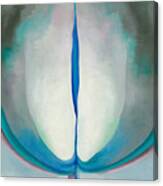 Blue Line - Abstract Modernist Flower Painting Canvas Print