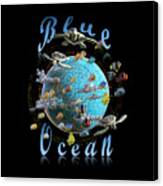 Blue Ocean T-shirt Design Canvas Print