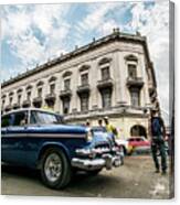 Blue Old Car, Havana. Cuba Canvas Print