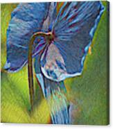 Blue Poppy Stained Glass Three Canvas Print