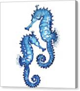 Blue Seahorses Canvas Print