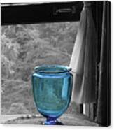 Blue Vase By Window Signed Canvas Print