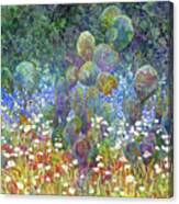 Bluebonnet, Prickly Poppy, And Cactus - Pastel Colors Canvas Print