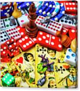Board Games And Old Cards Canvas Print