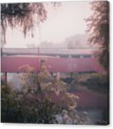 Bogert Bridge Over A Misty Little Lehigh Creek Canvas Print