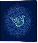 Boho Hang Loose Mandala - Blue Canvas Print