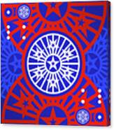 Bold Primary Geometric Glyph Art In Red White And Blue N.0279 Canvas Print