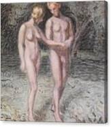 Both Adam And His Wife Were Naked  And Were Not Ashamed Dansk  Og De Var Begge Nogne Og Bluedes Ikk Canvas Print