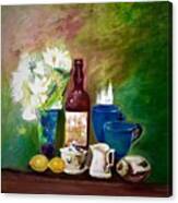 Bottle With Cups Canvas Print