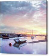 Brancaster Staithe Boat Harbour At Sunrise In Norfolk Canvas Print