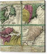 British Doinions In Norther America From New Foundland To Carolina 1770 Canvas Print
