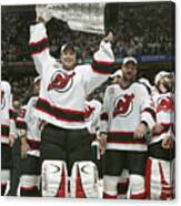 Brodeur Holds Up The Cup Canvas Print
