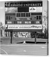 Brown Field Scoreboard Valparaiso University Black And White Pho Canvas Print