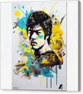 Bruce  Lee    Abstract  Black  Outline  Details  Bold    Da  Ab  Dfd  D  Bafffef By Asar Studios Canvas Print