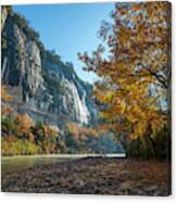 Buffalo National River Autumn Landscape And Roark Bluff Canvas Print