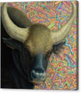 Bull In A Plastic Shop Canvas Print